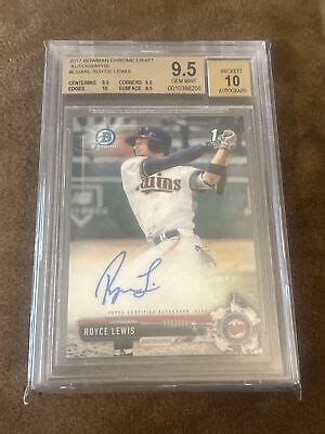 2017 Bowman Chrome Draft Royce Lewis Autograph Rookie BGS 9 5 RC Twins