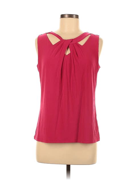 Nine West Solid Colored Pink Sleeveless Blouse Size M 77 Off Thredup