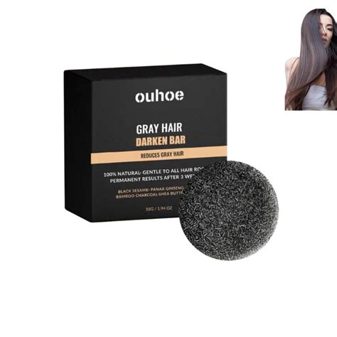 Ouhoe Soap Grey Hair Darken Bar Reduces Grey Hair Grey