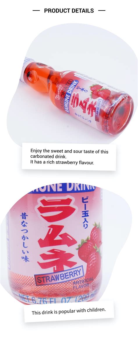 Shirakiku Strawberry Ramune Drink 200Ml T T Supermarket