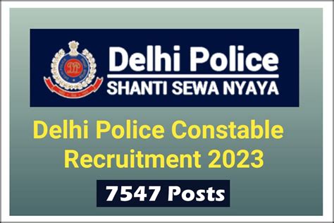 Delhi Police Constable Online Form 2023 Recruitment Notification for ...