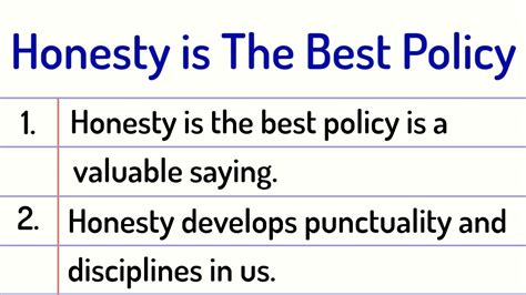 Honesty Is The Best Policy Essay Lines Honesty Is Best Policy