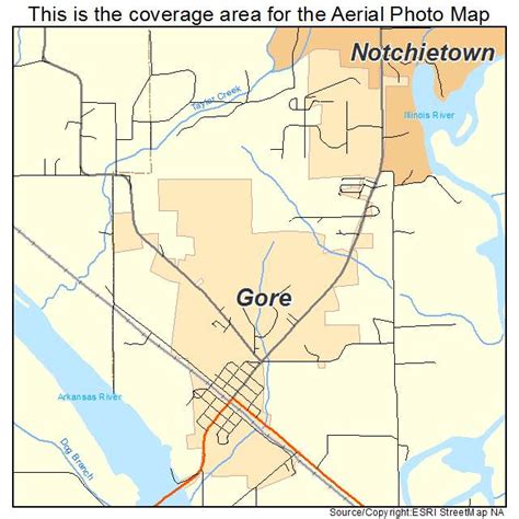 Aerial Photography Map of Gore, OK Oklahoma