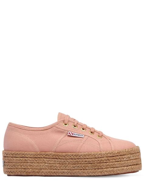 Superga 40mm Canvas Platform Sneakers Pink Womens Sneakers