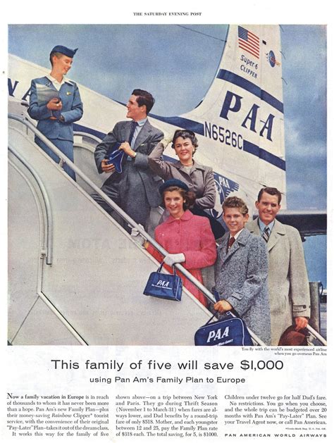 Advertisement Pan American World Airways Saturday Evening Post