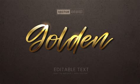 Efeito de texto vetorial editável de ouro Vetor Premium