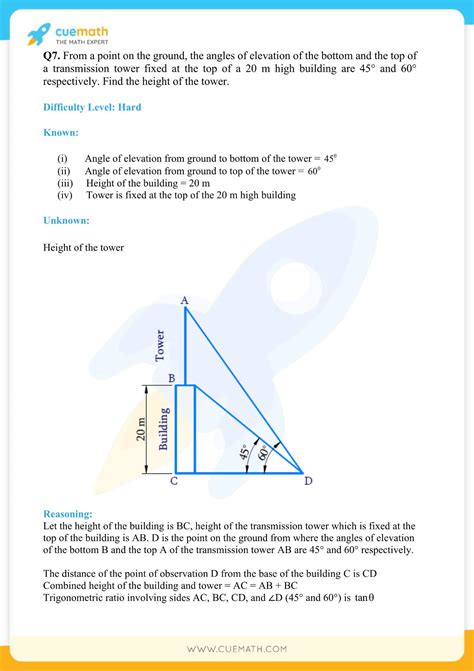 NCERT Solutions Class 10 Maths Chapter 9 Some Applications Of Trigonometry