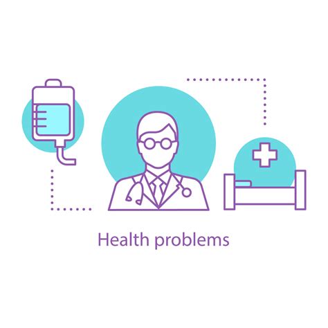 Health Problems Concept Icon Doctor Medical Help Hospital Idea Thin