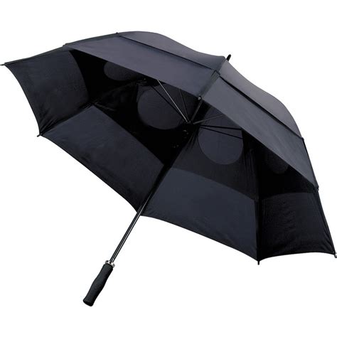 Printed Storm Proof Vented Umbrella Black Golf Umbrellas