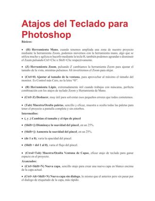 Atajos Del Teclado Para Photoshop Pdf