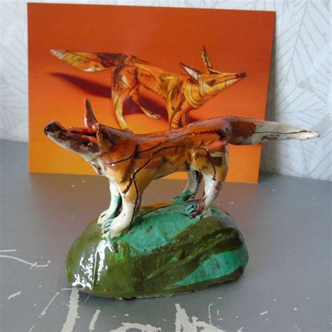 Sneaky Fox Ceramic Sculpture By Anna Mercedes Wear