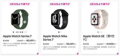 楽天モバイルがapple Watch 7seを値下げ