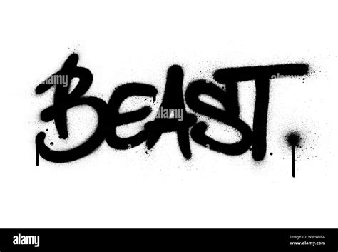 Graffiti Beast Word Sprayed In Black Over White Stock Vector Image