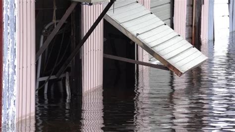 Massive flooding as flood water levels o... | Stock Video | Pond5