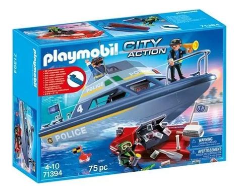 Playmobil City Action Barco Lancha Patrulla De Policia