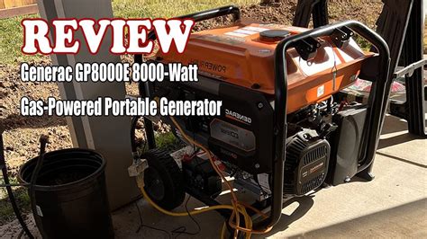 Generac Gp8000e 8000 Watt Gas Powered Portable Generator Review 2024 Youtube