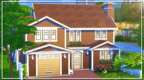 British Suburban Home The Sims Speed Build No Cc Sims