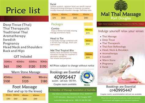 Services 4 Mai Thai Massage Port Douglas