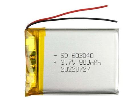 Аккумулятор литий-полимерный 800mAh 3.7v 603040 для MP3 плееров ...