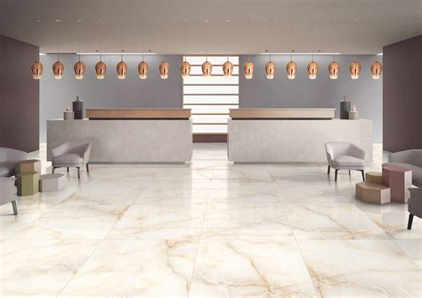 Verona Beige Polished Porcelain Tile Floor With Marble Effect 1st