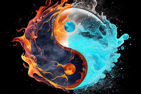 Fire and Water - Yin-yang Concept Stock Illustration - Illustration of ...