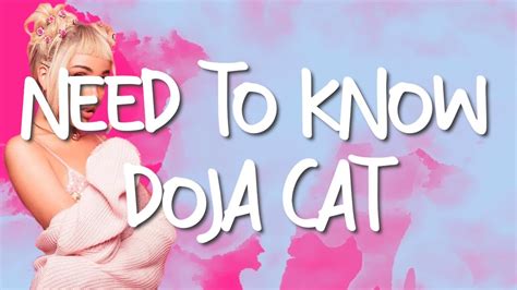 Doja Cat Need To Know Lyrics Youtube