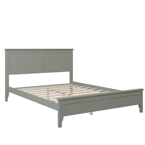 Gray Low-Profile Platform Full Size Bed Frame w/ Storage Underneath ...