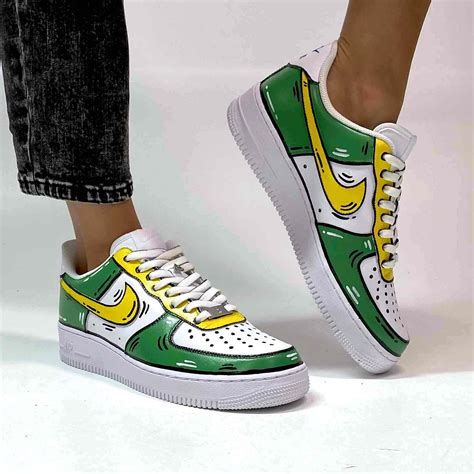 Nike Air Force Custom Cartoon Verde Llab Scarpe Custom