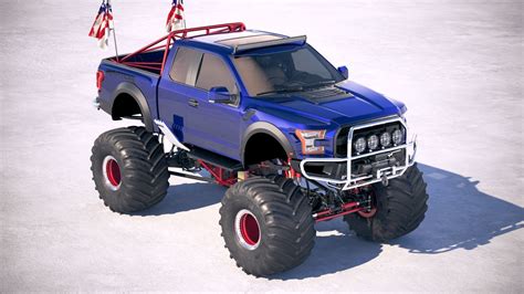 Modelo D Ford F Raptor Monster Truck Turbosquid