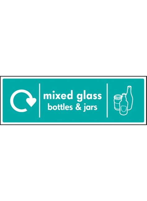 Wrap Recycling Sign Mixed Glass Bottles And Jars