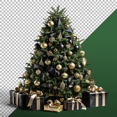 Premium PSD Christmas Tree With Gifts Underneath