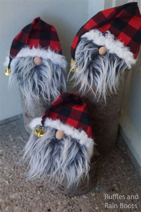 Easy Farmhouse Gnome Porch Decorations From Logs