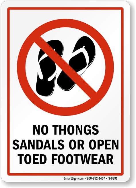 No Open Toed Shoes Signs Closed Toe Shoes Required Signs