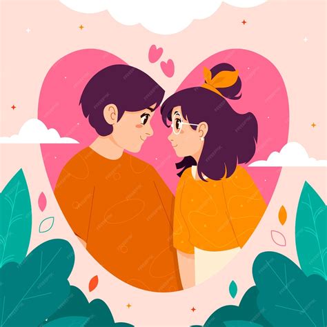 Ilustração De Desenho Animado De Amor Desenhada à Mão Vetor Grátis