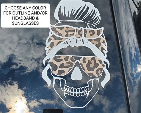 Car Decals For Women Leopard Skull Decal Car Stickers Truck Etsy