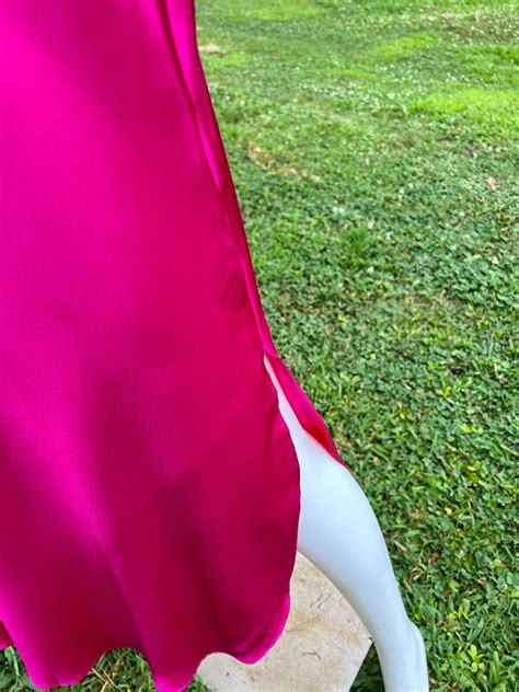 Vtg Val Mode Lingerie Chiffon Lace Satin Negligee Plunging Neckline Nightgown Sm Ebay