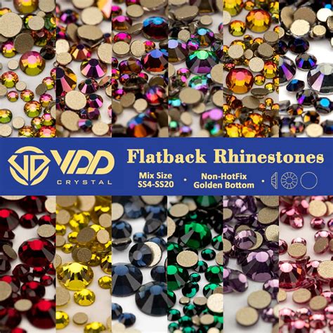 Vdd Ss Ss Mix Gr E Klar Kristall Nicht Hotfix Gold Flatback Strass