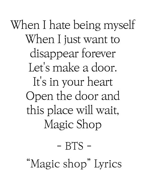 Bts Magic Shop Lyrics Prints Poster Digital Download Korean Etsy