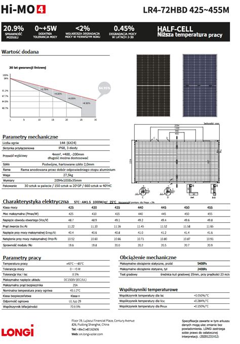 Panel Fotowoltaiczny Longi Lr Hbd M W Moc W Tier Pro