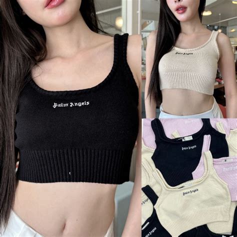Valen เสื้อกล้าม ครอปไหมพรม Plam Angel | Shopee Thailand