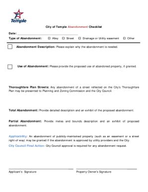 Fillable Online Easement Abandonment Request Application And Fax