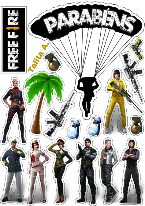 Topper Free Fire Topo De Bolo