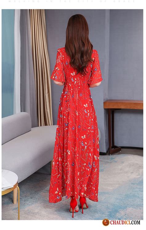 Robe D Été Longue Pas Cher Blé Longue Mousseline De Soie Printemps