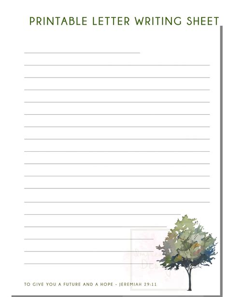 Printable Letter Writing Sheets – Forest – I Shop JW