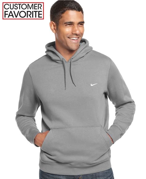 Nike Mens Classic Fleece Hoodie In Gray For Men Dark Grey Heather Lyst