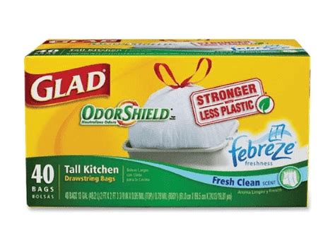 Glad Odorshield Tall Kitchen Drawstring Trash Bags Pack Of 2