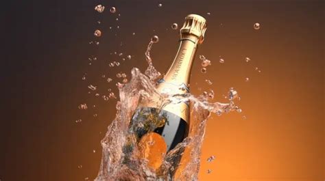 Isolated Mockup Of A Champagne Bottle Popping 3d Rendering Background