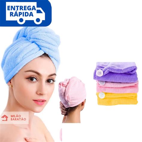 Toalha Mágica Touca Para Secar Cabelo Rápido Micro Fibra Shopee Brasil