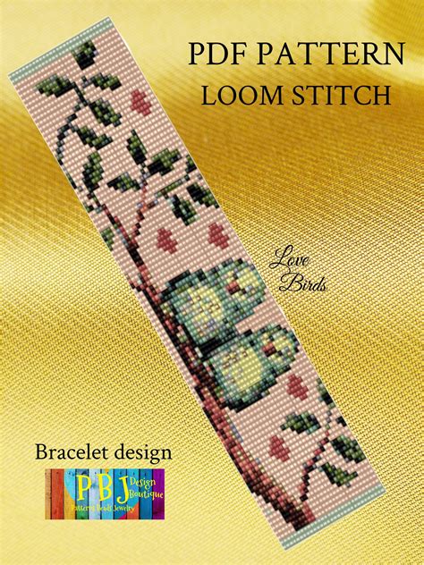 Love Birds Loom Pattern, Bead Loom Pattern, Loom Pattern, Loom Bracelet ...