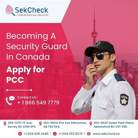 Becoming A Security Guard In Canada Apply For Pcc